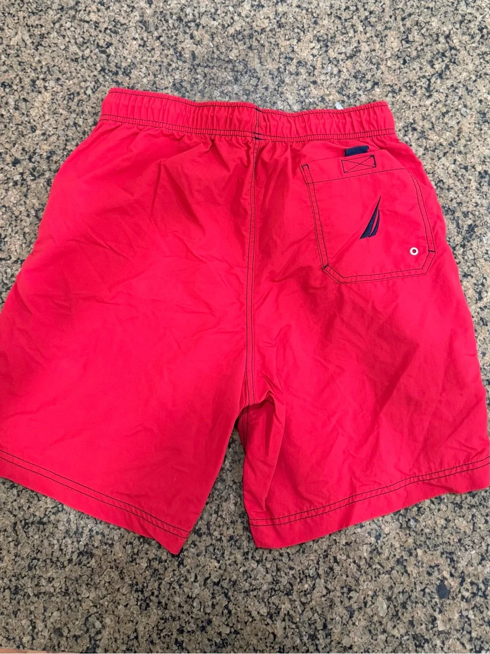 Nautica Red Men's Swim Board Shorts with Contrast Drawstring